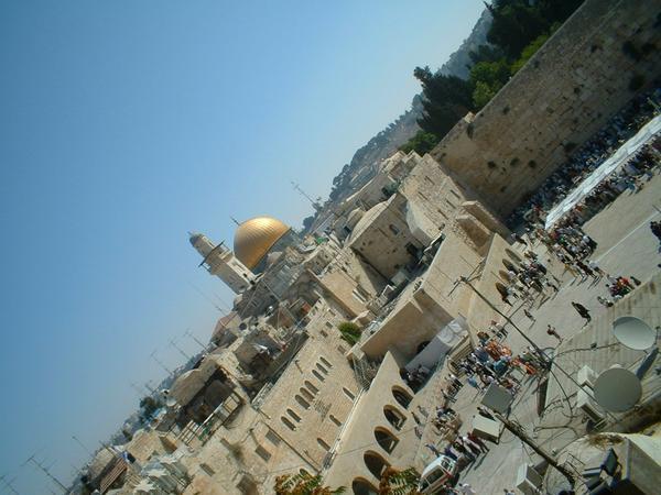 wailing wall/dome of the rock