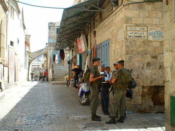 soldiers in the old city