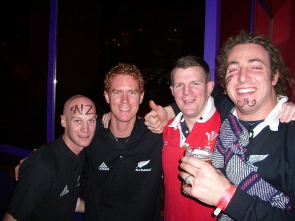 Welshman surrounded by Kiwis