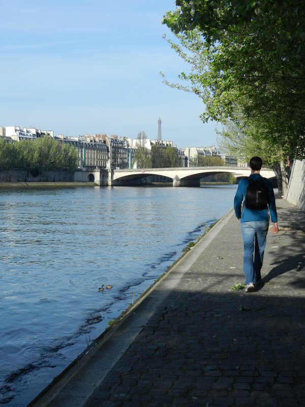 Walking along the Seine River