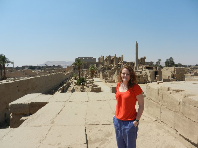 Maeve on top of the temple overlooking Karnak
