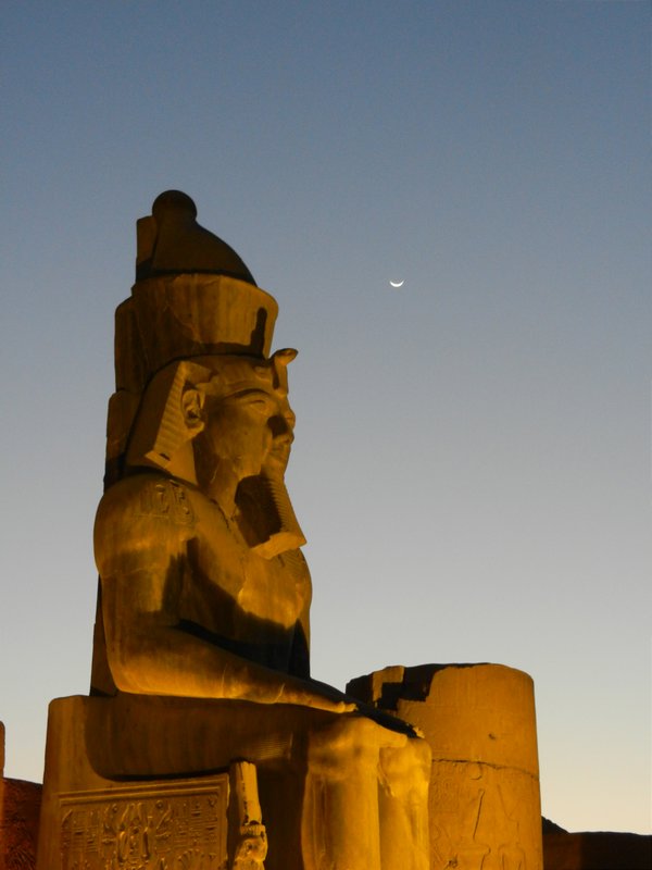 Ramses statue at Dusk - Luxor