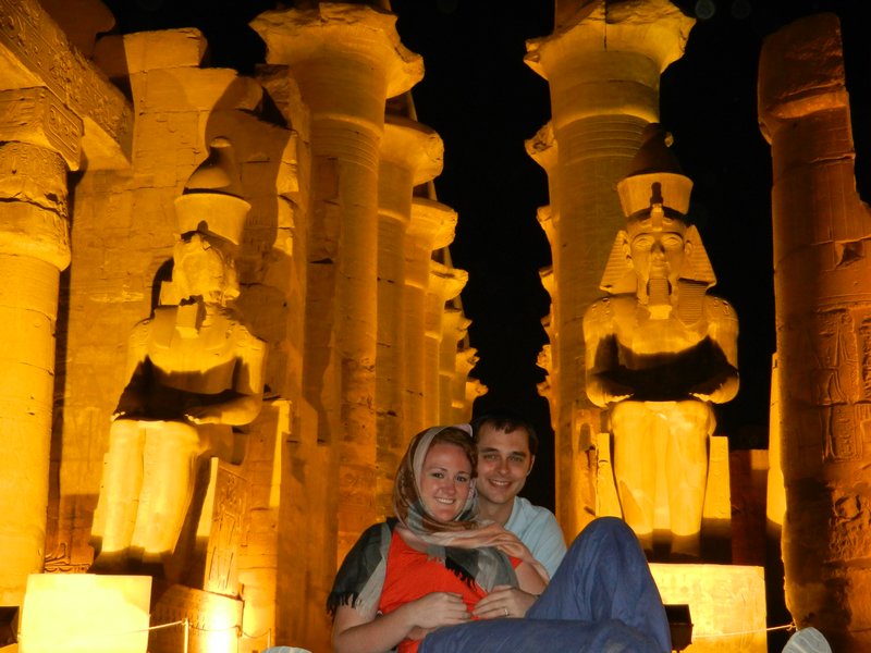 Ramses Statues at Dusk - Luxor