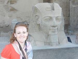 Maeve and Ramses head - Luxor
