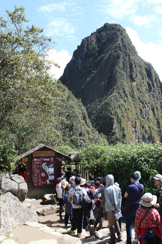 Entrance line to Wayna Picchu