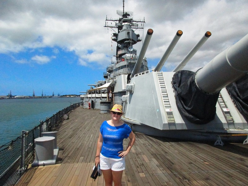 On the deck of USS Missouri
