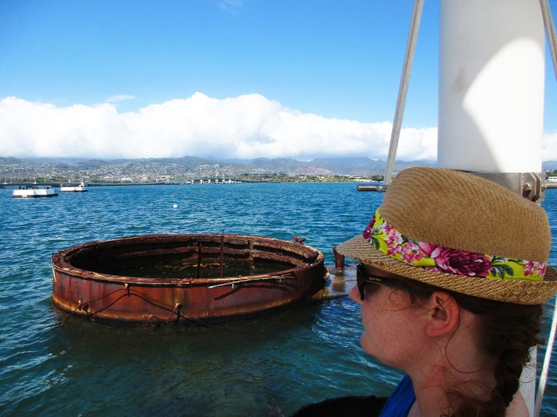 Looking out over the fallen USS Arizona