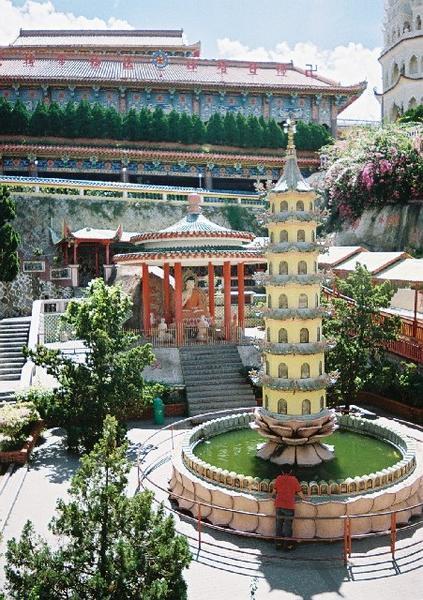 Pagoda fountain and shrine to Buddah