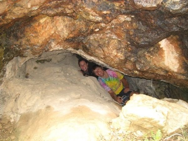 crawling in a cave