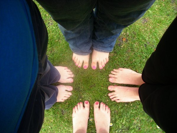 Bare feet!