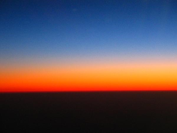 Sunrise over Australia from the plane
