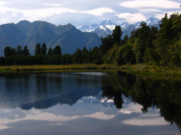 Lake Matheson, Mount Cook and Tasman