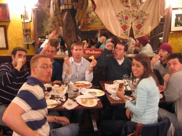 the group with our lunch in madrid