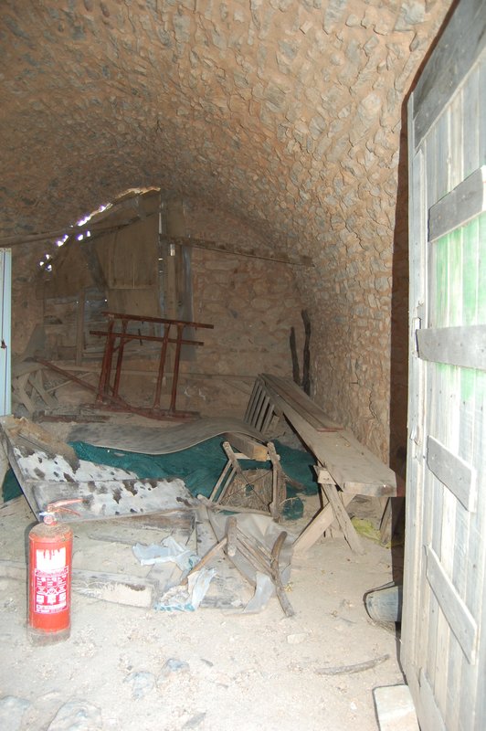 Inside one of the buildings