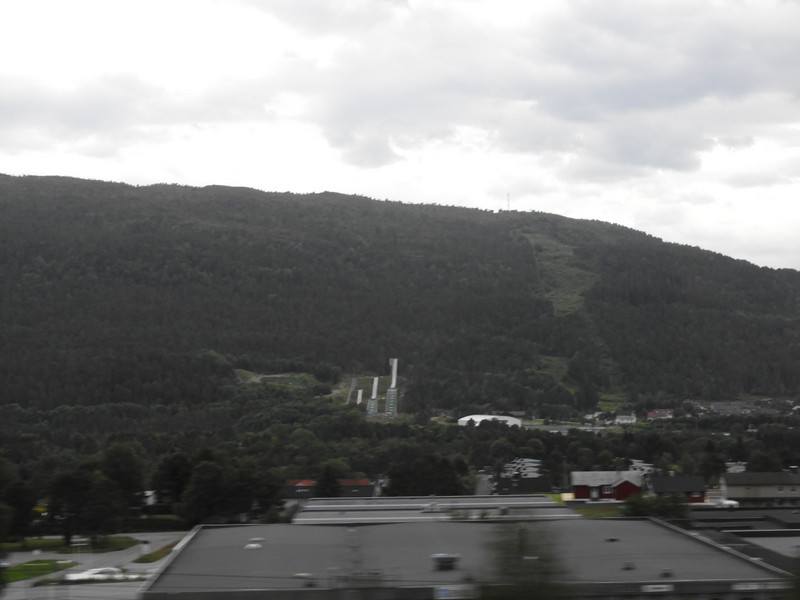 View of Ski Jumps from the bus