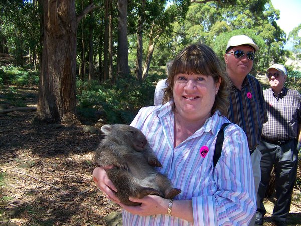 Sharon with Wombat