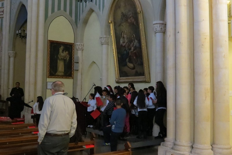 Children's choir at church in Bethlehem