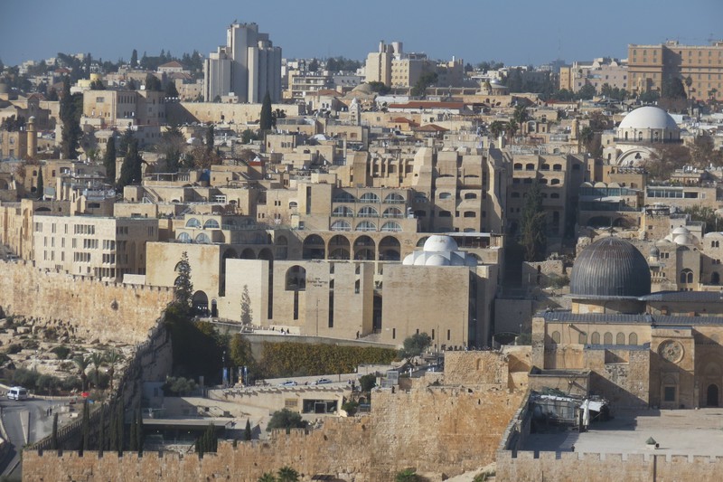 View of the Old City of Jerusalem from the Mount of Olives 