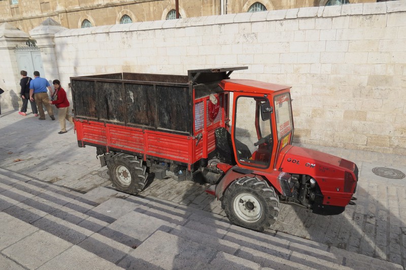 Tractor used to bring trash out of the old city