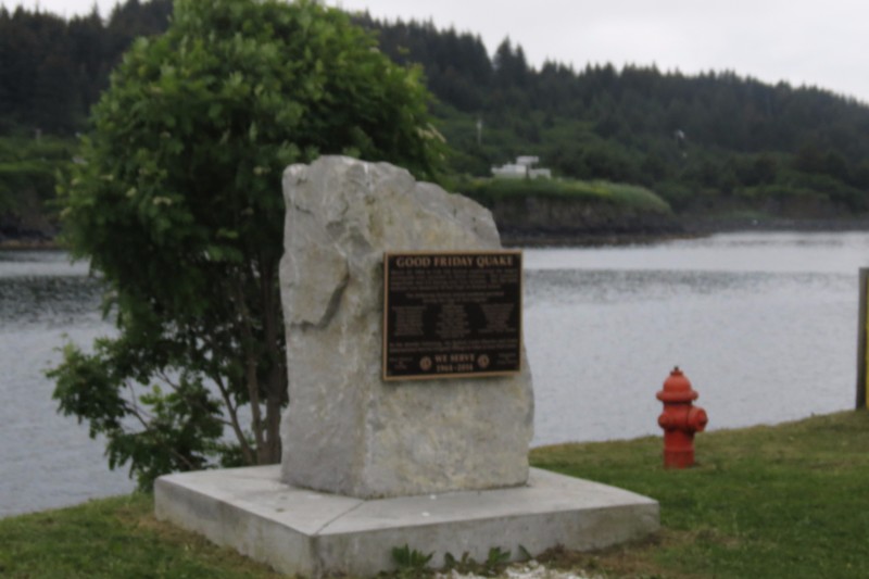 Memorial for the Good Friday Earthquake in 1964 where a 500 MPH tsunami measured 30 ft high on Kodiak Island