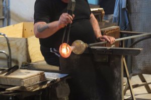 Glass Blower working on a Vase