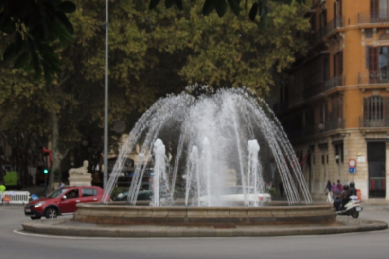 Fountain in center of town