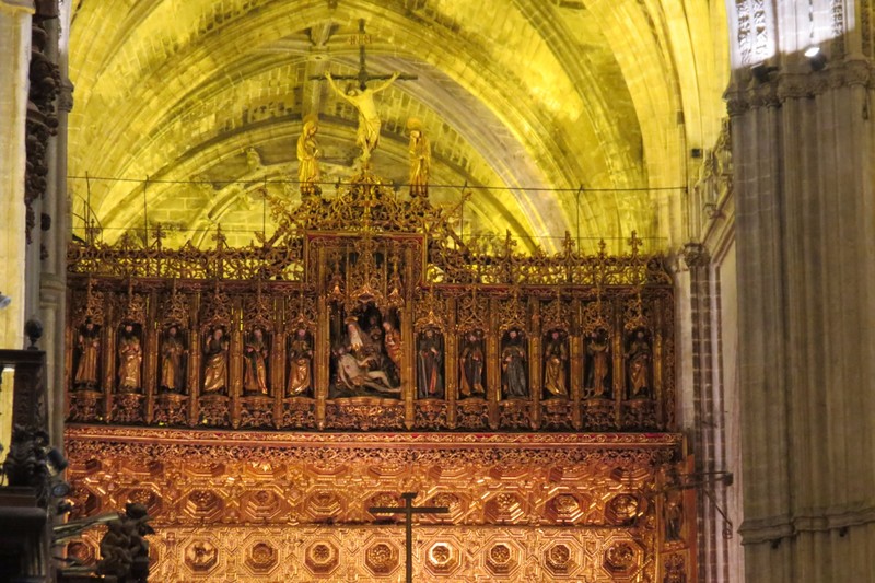 Top of Altar showing statues of Apostles