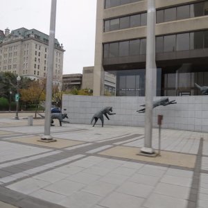 Statues near the Convention Center
