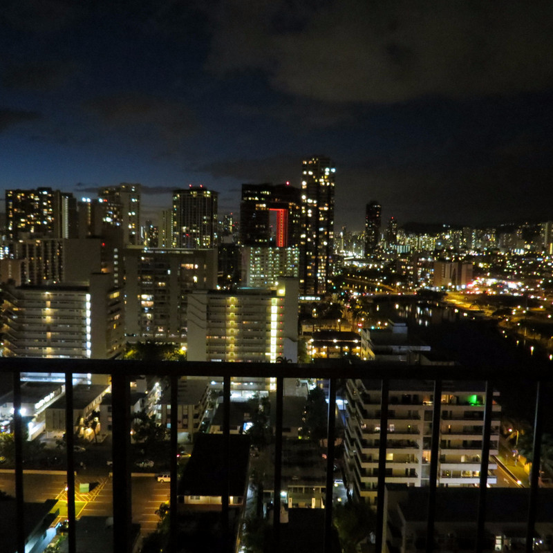 View from our Balcony at night