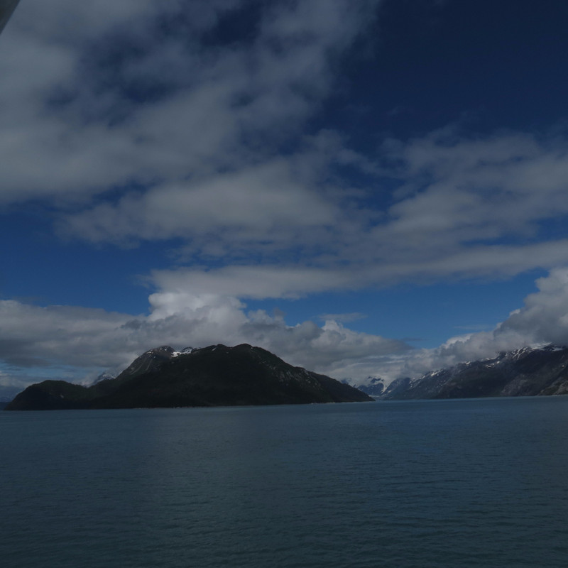 View of a sunny day as we entered Glacier Bay