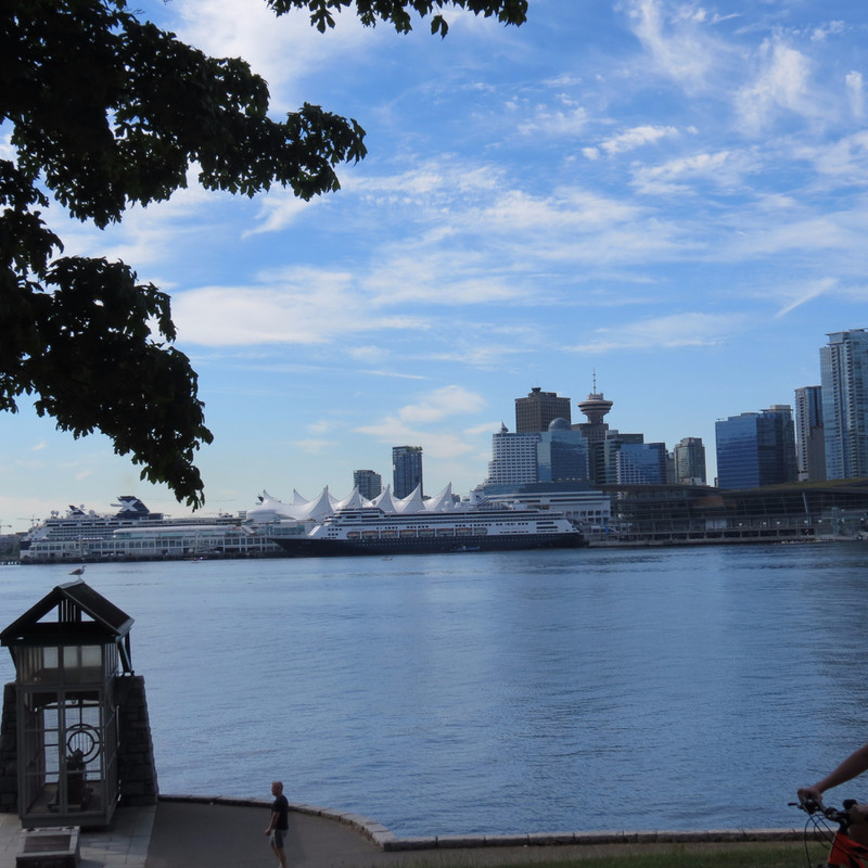 View of Zaandam docked at Canada Place from Stanley Park