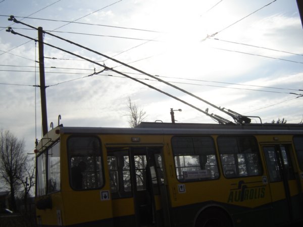 las antenitas de vinil!! digo del trolleybus 