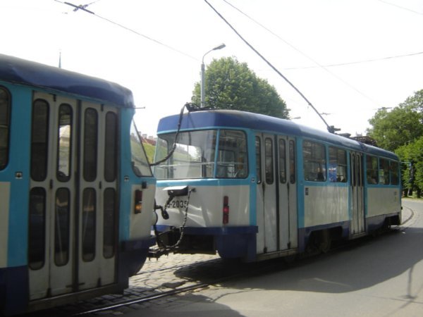 Trolleybus pero los de Riga andan sobre rieles