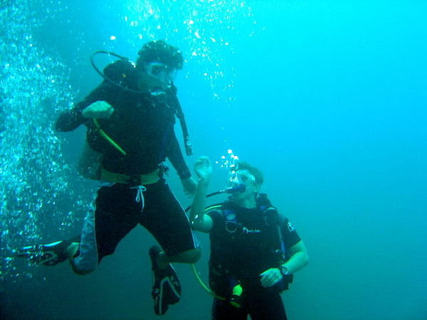 on a dive around Phi Phi