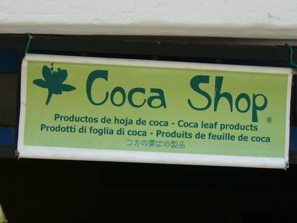 You can find a lot of shops around which sell products made of/with coca