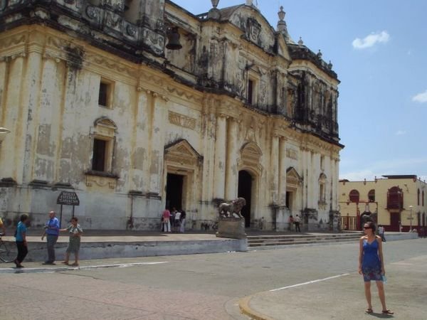 The facade of the largest cathedral in Central America