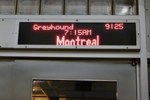Greyhound bus to Montreal