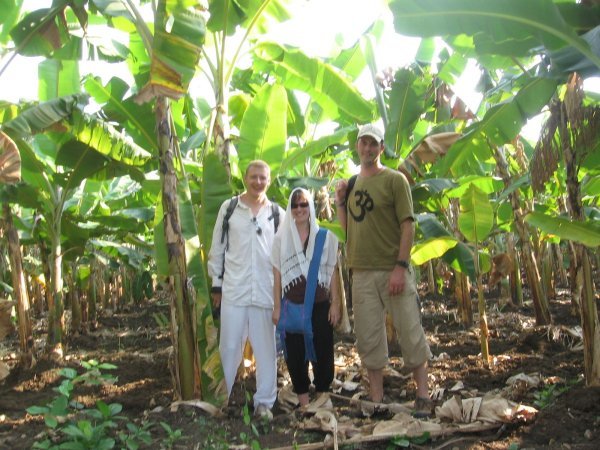 met Shelley en Marc in de bananenplantage, Hampi