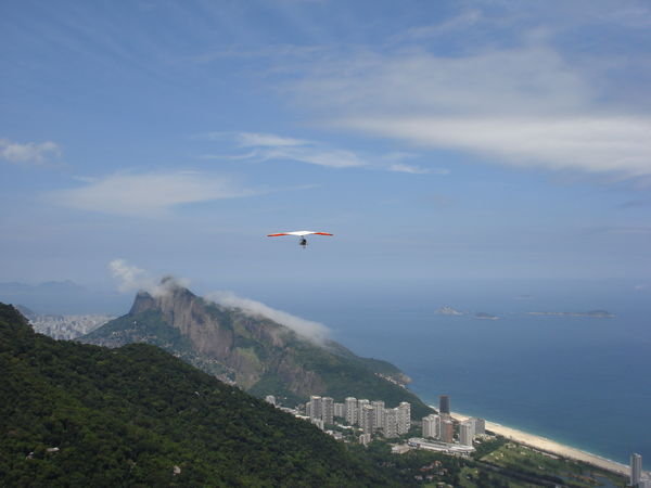 Hand-gliding over Rio