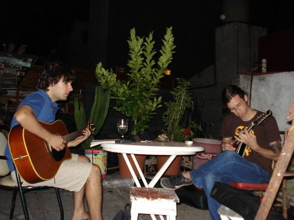 Scott and Pedro, my flatmates, playing some tunes on the patio of my appartment in Buenos Aires