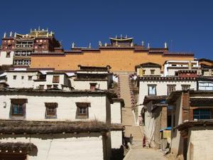 Stairs up to the Monastry in Zhongdian..