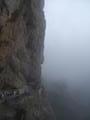 Walking the cliff path through the mist