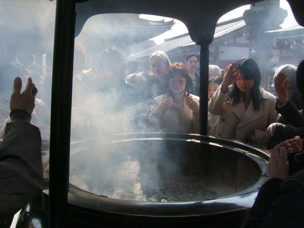 Washing in the incense smoke