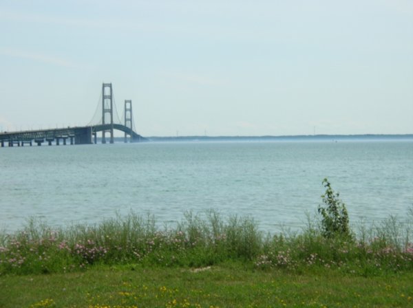 Mackinac Bridge and Lake Michigan