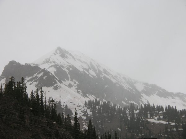 snow in the mountains
