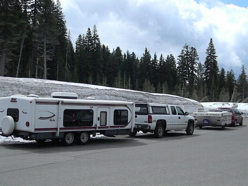 Our campers by the snow banks