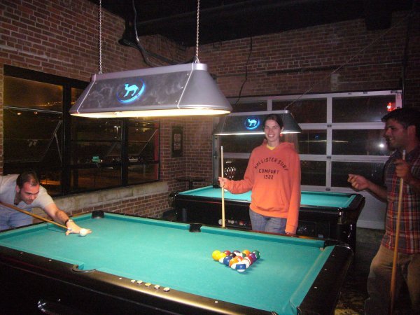 Playing Pool in the Midtown Bar