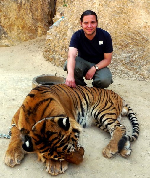Me with a dead/sleeping tiger