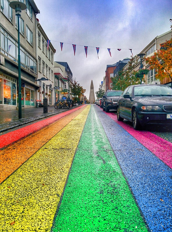 Skólavörðustígur, colorful street