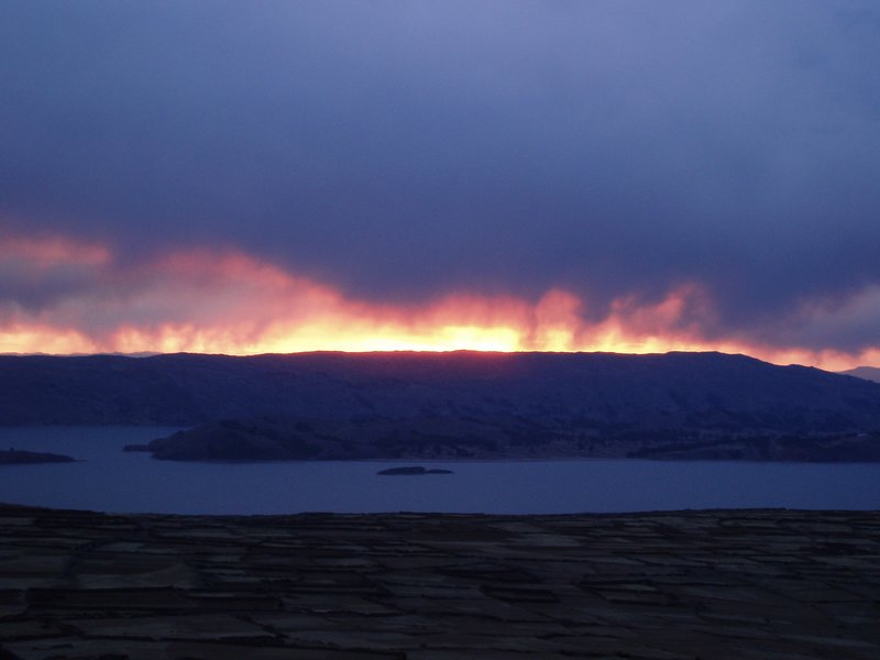 Sun sets on Titicaca